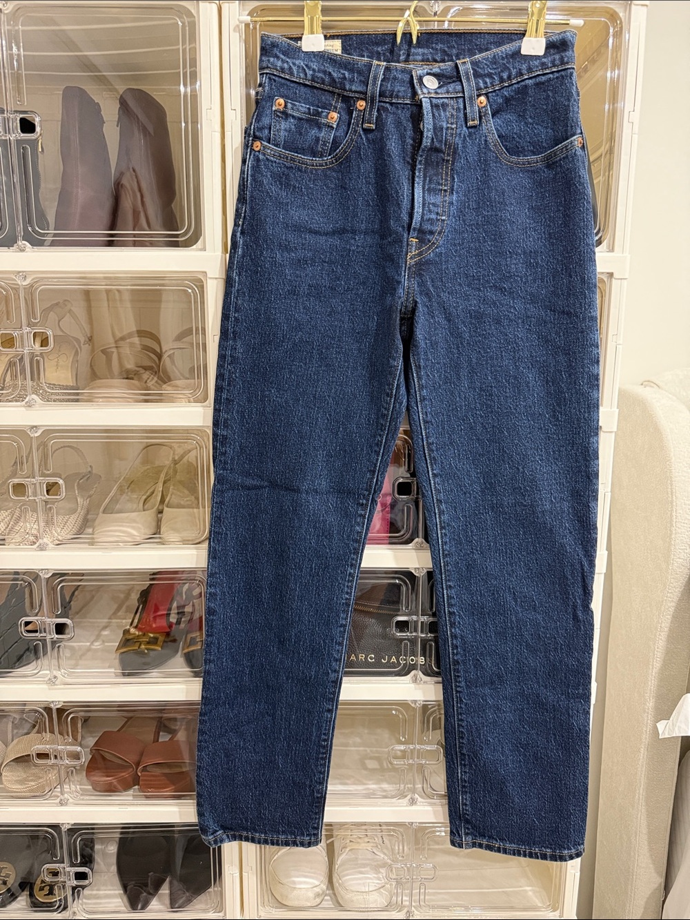 Levi's  premium lWomen Slim Straight Dark Blue Denim Jeans